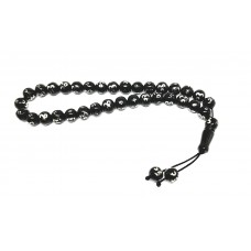 Rus taşı Üç Hilal Ülkücü Gümüş Baklava Motif Tesbih