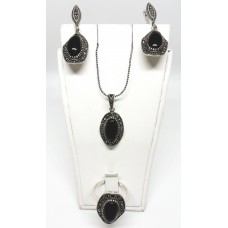 Oltu taşı Sade Motif Bayan Takı Seti